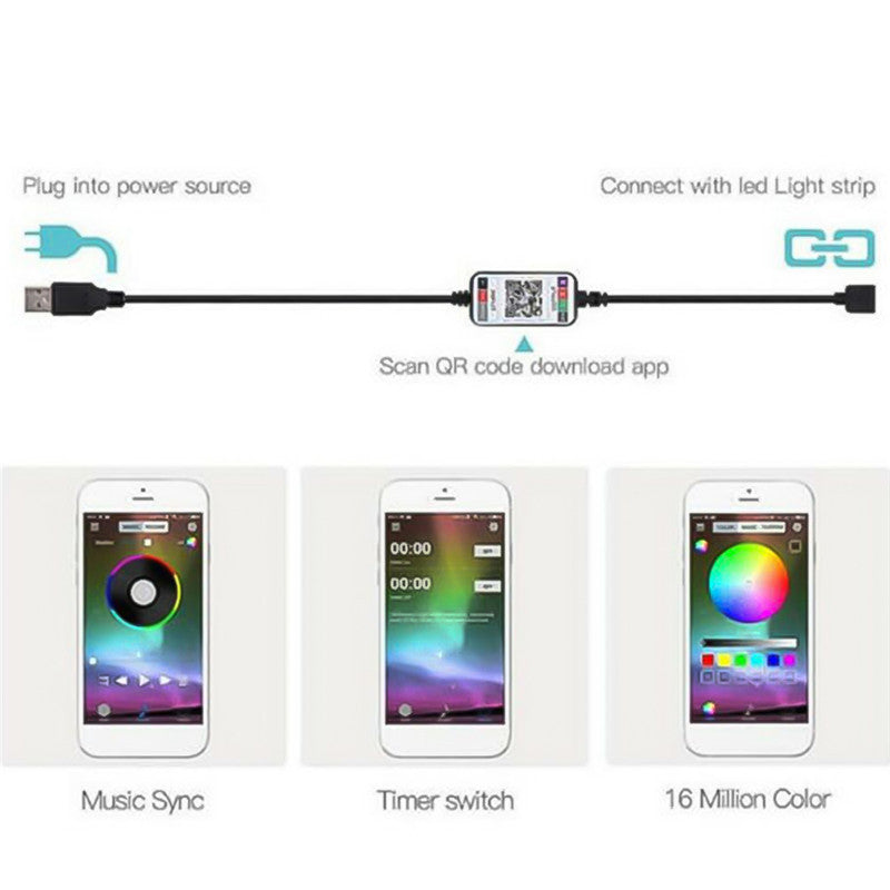 Bluetooth RGB LED Light Strip with Smart App Control