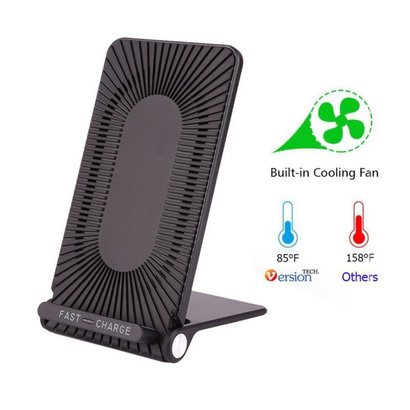 Qi Wireless Fast Charger with Built-In Cooling Fan